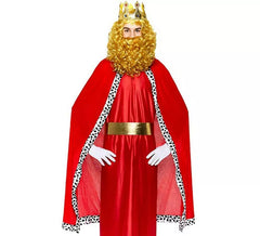 Kit do Rei Mago Vermelho para Adultos: Capa e Coroa