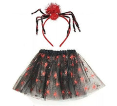 Kit Spider: Saia e Tiara com Aranha