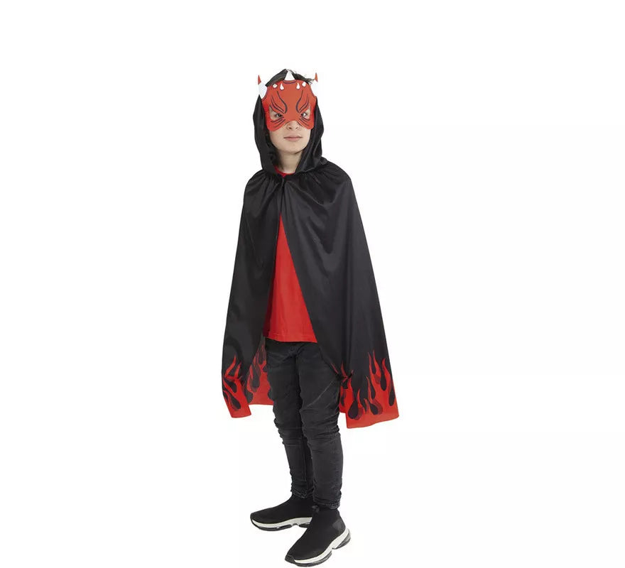 Translation missing: pt-PT.Kit Superhéroe Demonio Infantil: Capa impresa y Antifaz