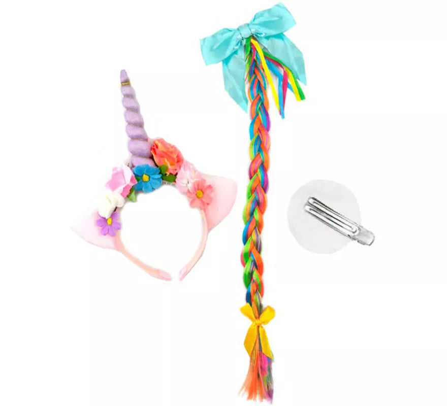 Translation missing: pt-PT.Kit Unicornio Floral: Diadema y Trenza de 60 cm