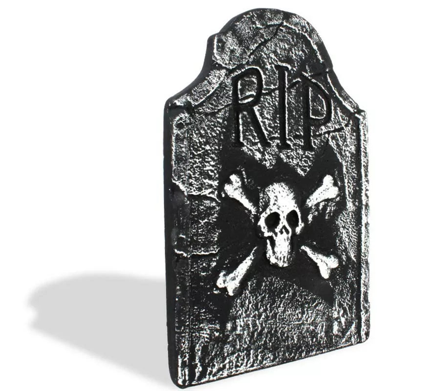 Translation missing: pt-PT.Lápida Calavera oscura de foam RIP de 37x54 cm