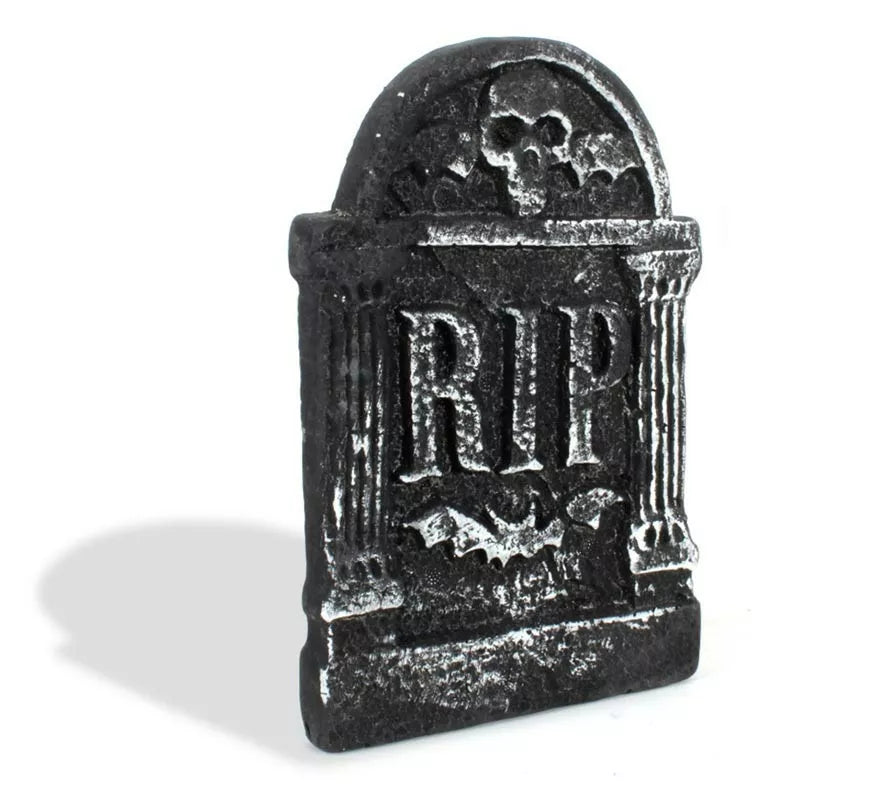 Translation missing: pt-PT.Lápida Calavera RIP de foam de 17x28 cm