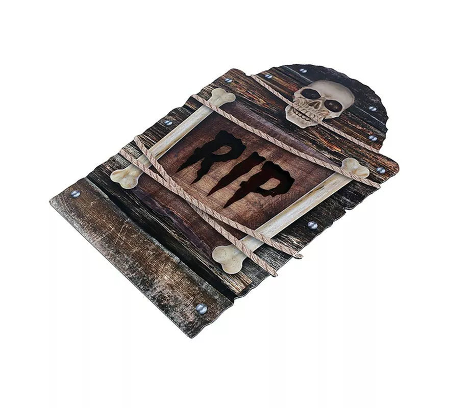 Translation missing: pt-PT."Lápida Cementerio Calavera ""RIP"" plástico de 56 cm"