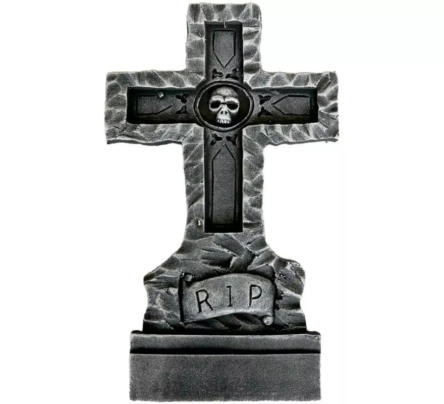Translation missing: pt-PT.Lápida de Cementerio Cruz y RIP de 38x3x61 cm