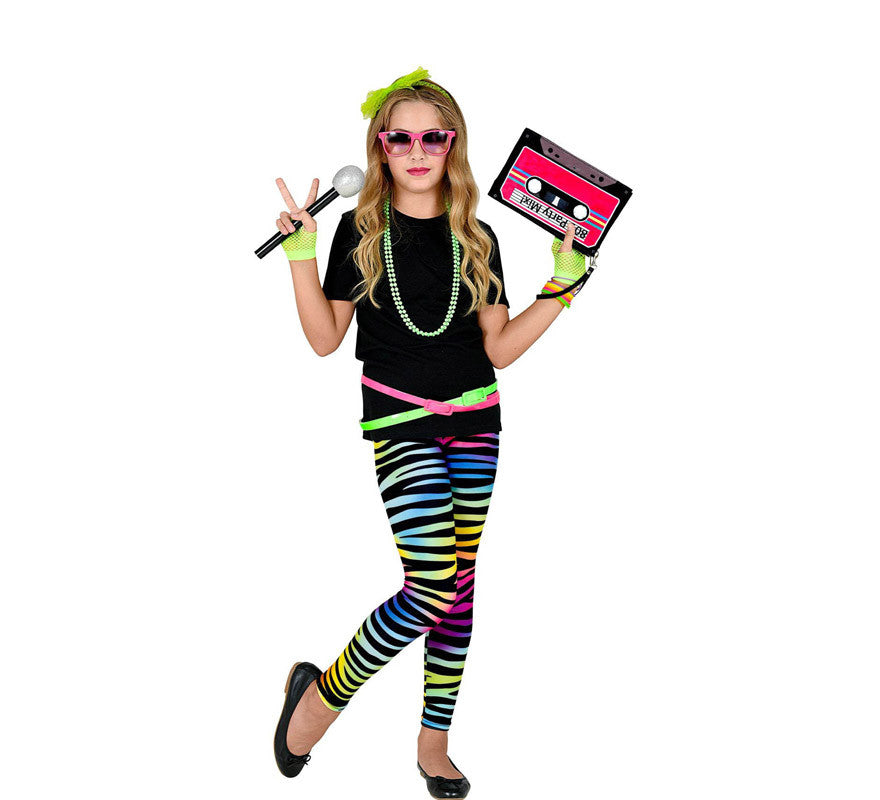 Translation missing: pt-PT.Leggings Neón Multicolor Animal Print Años 80 Infantiles
