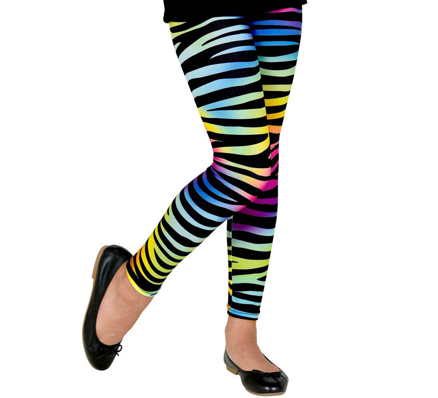 Translation missing: pt-PT.Leggings Neón Multicolor Animal Print Años 80 Infantiles