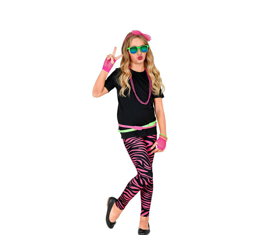 Translation missing: pt-PT.Leggings Neón Rosa Animal Print Años 80 Infantiles