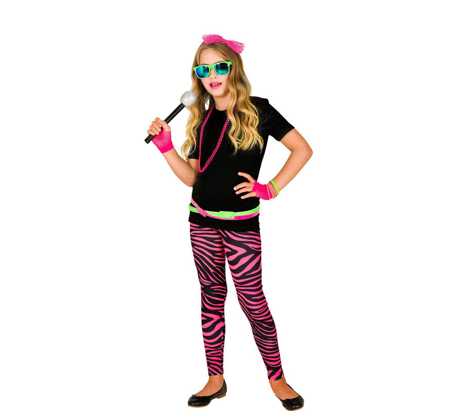 Translation missing: pt-PT.Leggings Neón Rosa Animal Print Años 80 Infantiles