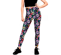 Leggings Catrina Skull para mulheres