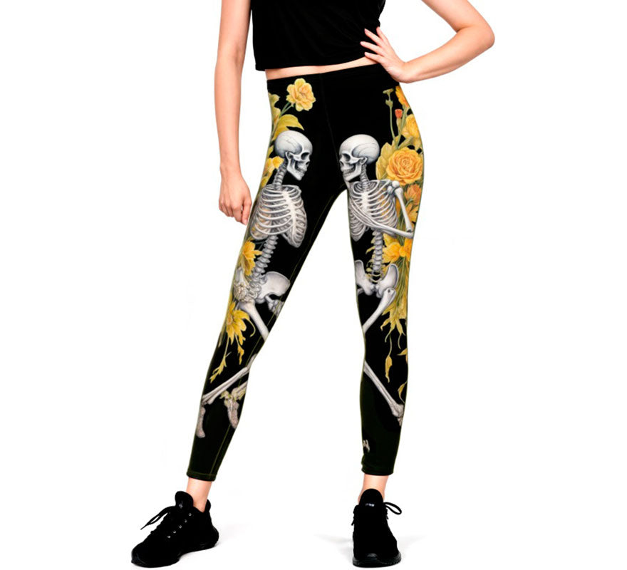 Translation missing: pt-PT.Leggins de Esqueletos con Flores para mujer