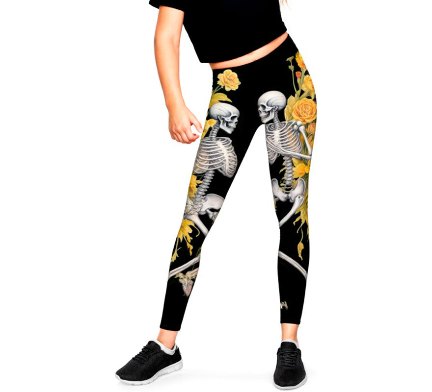 Translation missing: pt-PT.Leggins de Esqueletos con Flores para niña