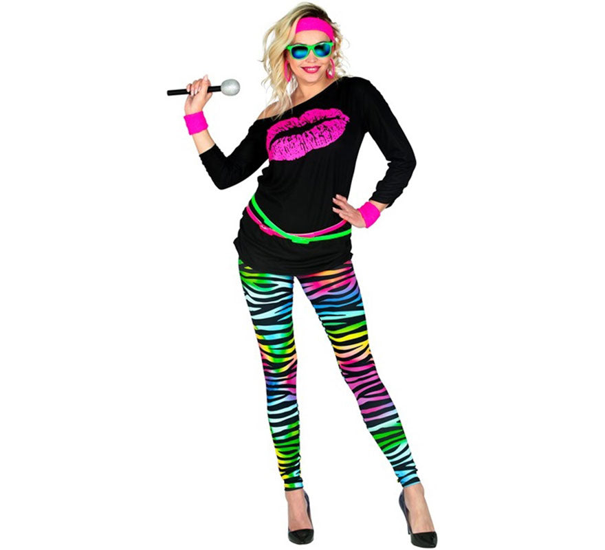 Translation missing: pt-PT.Leggins estampado Leopardo Neón multicolor Años 80