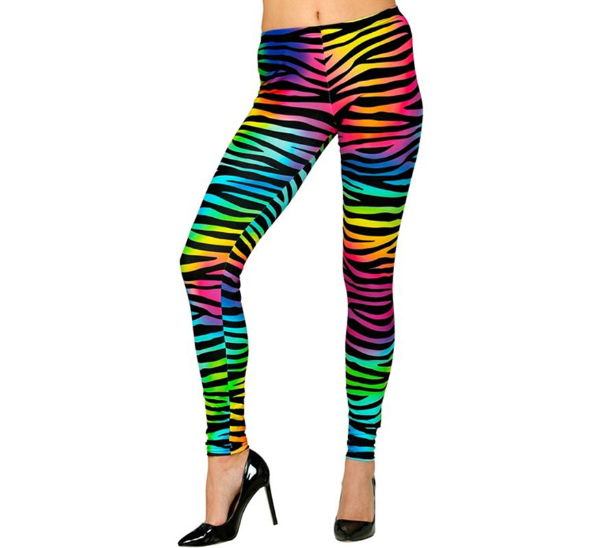Translation missing: pt-PT.Leggins estampado Leopardo Neón multicolor Años 80
