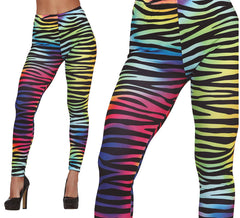 Leggings multicoloridas com estampa de tigre para mulher
