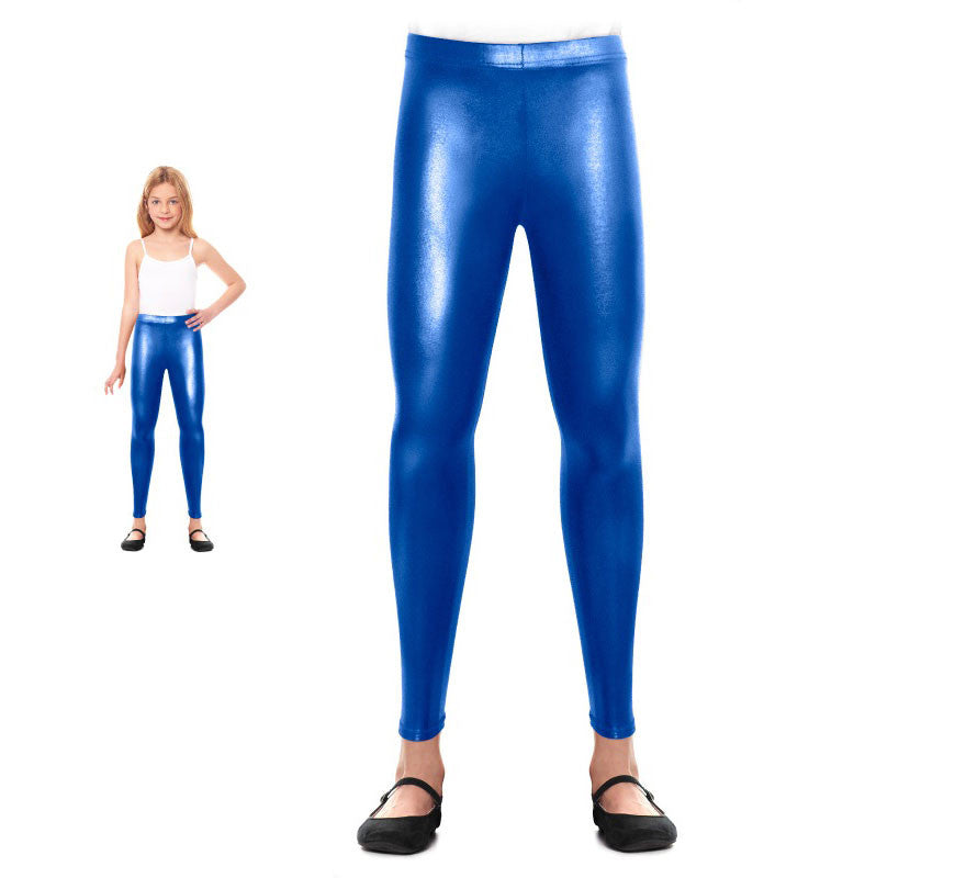 Translation missing: pt-PT.Leggins Metalizado azul oscuro para niña