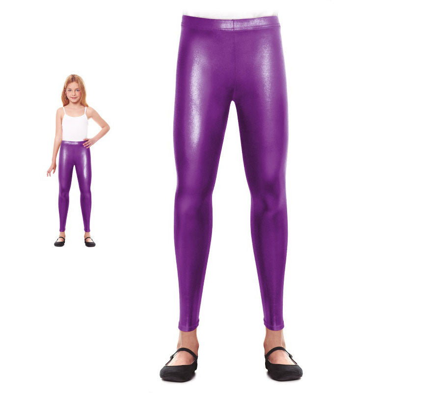 Translation missing: pt-PT.Leggins Metalizado lila para niña