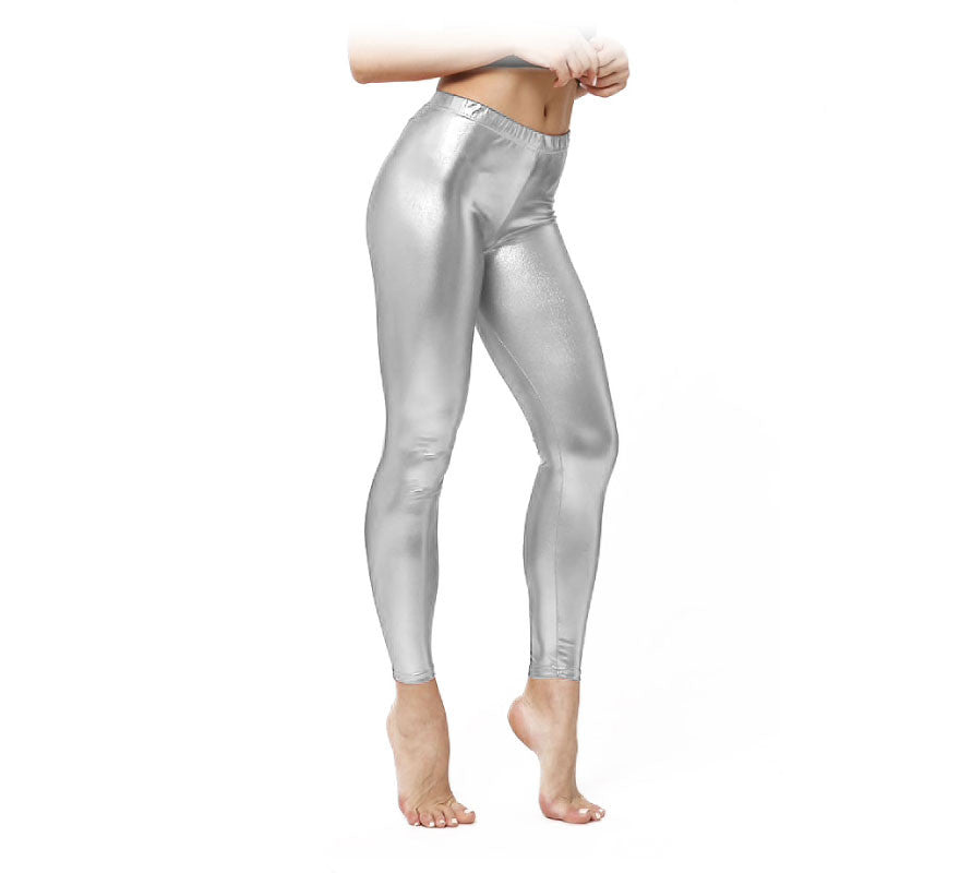 Translation missing: pt-PT.Leggins Metalizado plateado para mujer
