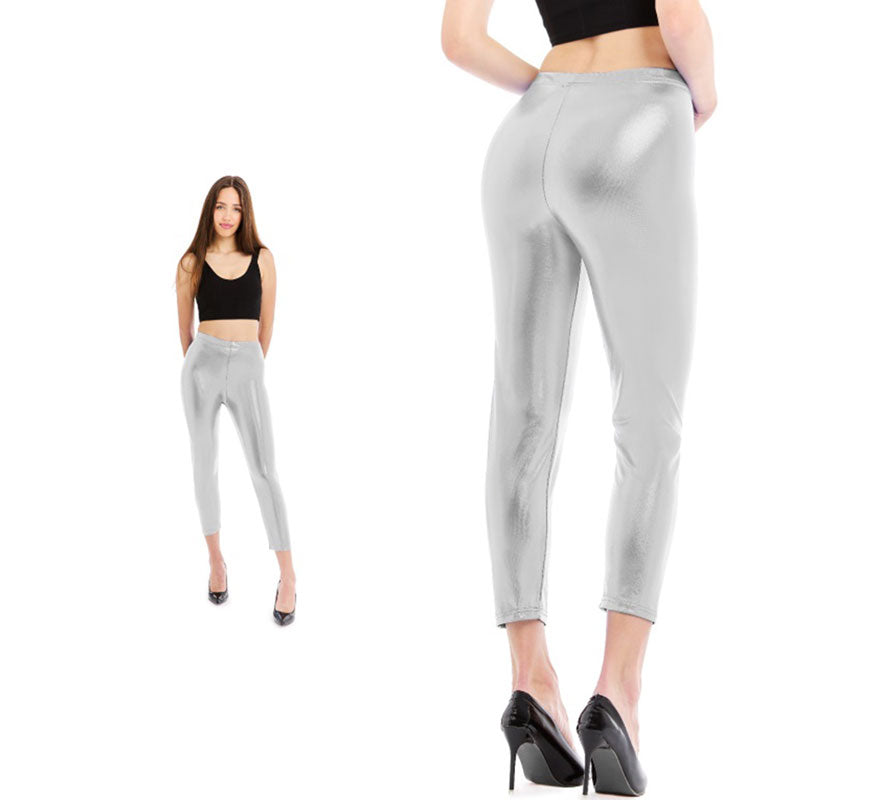 Translation missing: pt-PT.Leggins Metalizado plateado para mujer