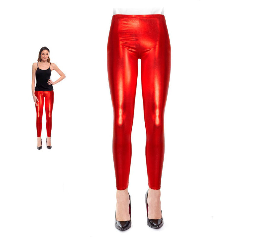 Translation missing: pt-PT.Leggins Metalizado rojo para mujer
