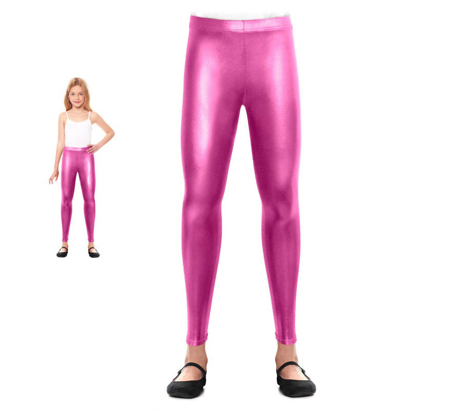 Translation missing: pt-PT.Leggins Metalizado rosa para niña