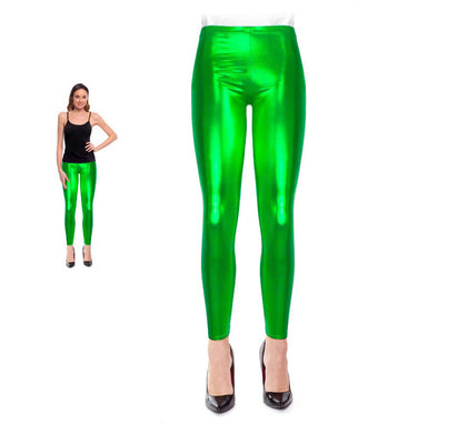 Leggins Metalizado verde para mujer