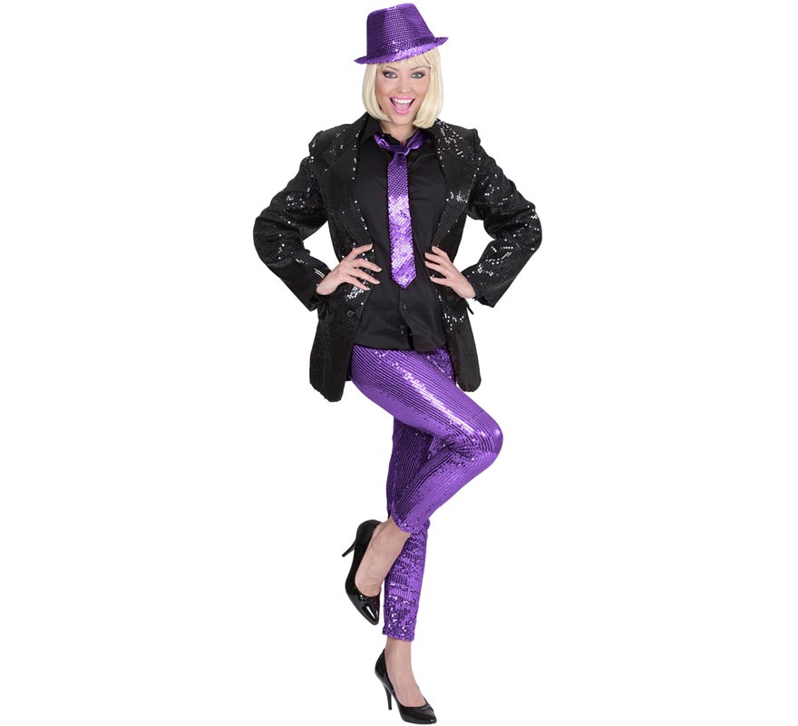 Translation missing: pt-PT.Leggins violeta con lentejuelas para mujer