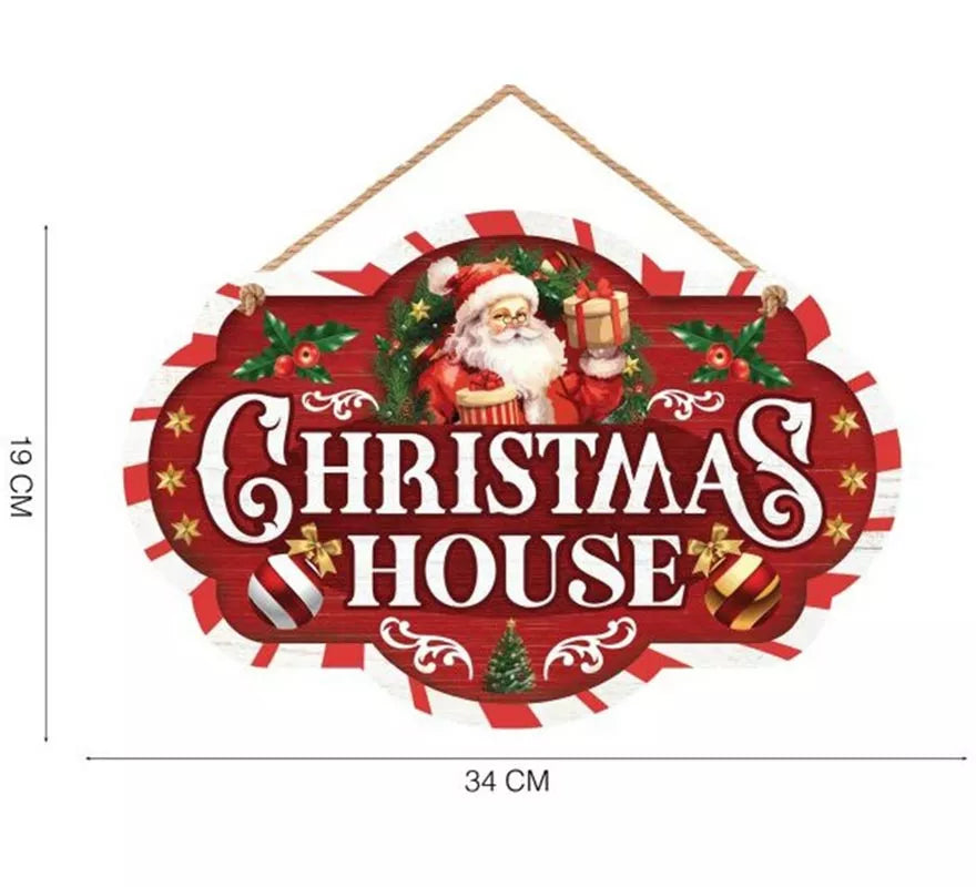 Translation missing: pt-PT.Letrero Christmas House rojo de 30x20 cm