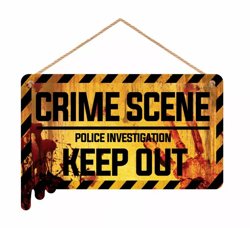 Translation missing: pt-PT.Letrero Crime Scene de madera de 30X20 cm