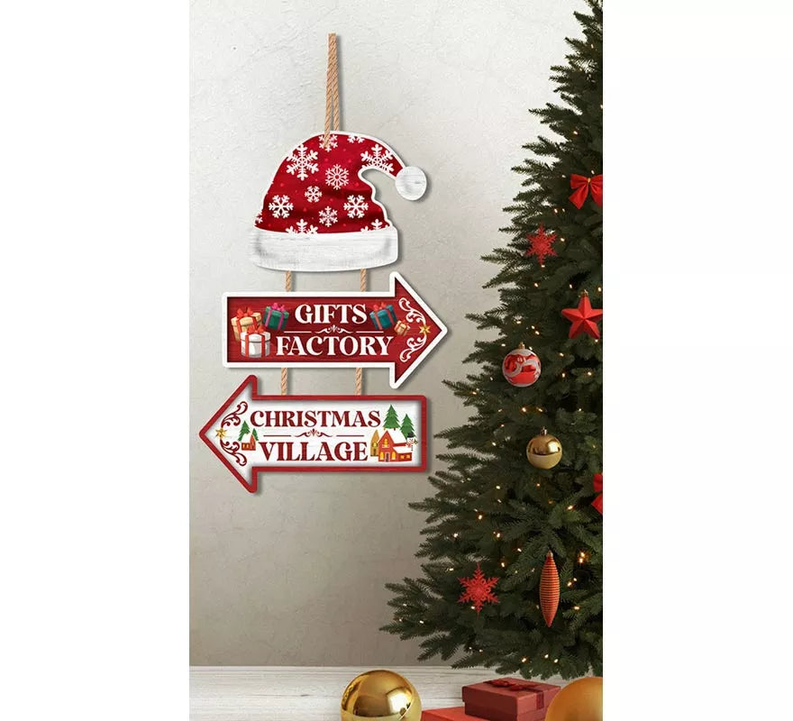 Translation missing: pt-PT.Letrero Gifts Factory y Christmas Village de 36x24 cm