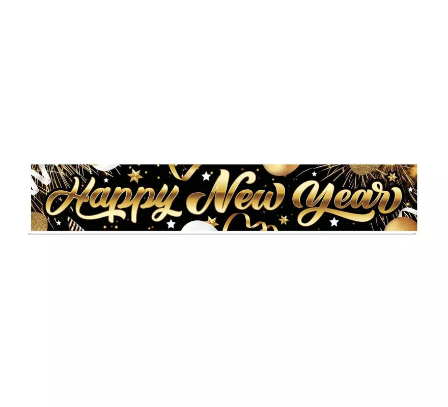 Translation missing: pt-PT.Letrero Happy New Year de tela de 290x50 cm