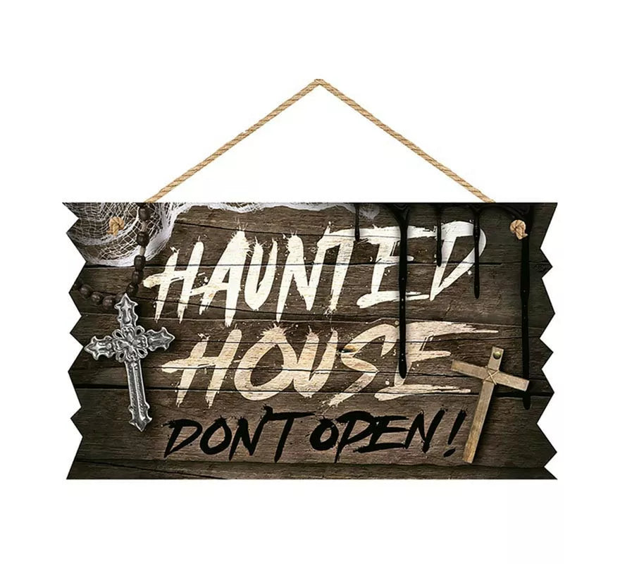 Translation missing: pt-PT."Letrero ""Hounted House"" de madera de 35x20 cm "