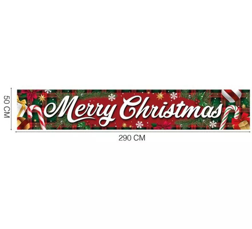 Translation missing: pt-PT.Letrero Merry Christmas de tela de 290x50 cm