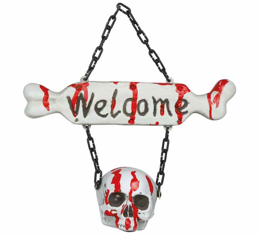 Letrero Welcome Huesos de 40x37 cm