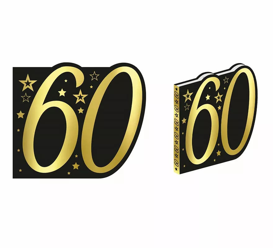 Translation missing: pt-PT.Libro Dorado y Negro 60 Años Cumpleaños y Aniversarios de 26 Páginas