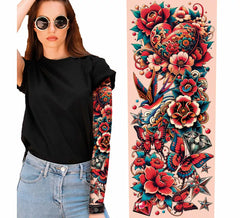 Manga de tatuagem multicolorida adulta