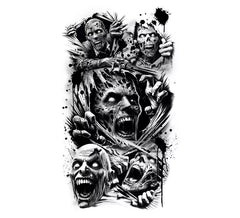 Manga de tatuagem de zumbi