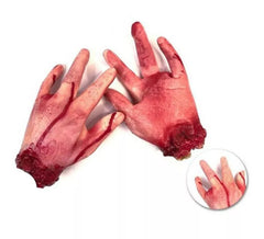 Mão cortada com sangue