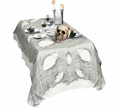 Toalha de mesa decorativa de Halloween cinza 60x300 cm
