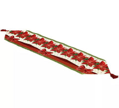 Toalha de Mesa de Natal Decorativa Poinsétia 33x137 cm