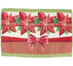 Individual de mesa poinsétia com laços 48x33 cm