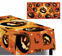 Toalha de Mesa Laranja Abóboras e Bruxas 137X274 cm