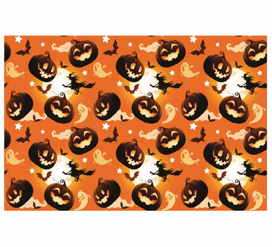 Translation missing: pt-PT.Mantel Naranja Calabazas y Brujas de 137X274 cm