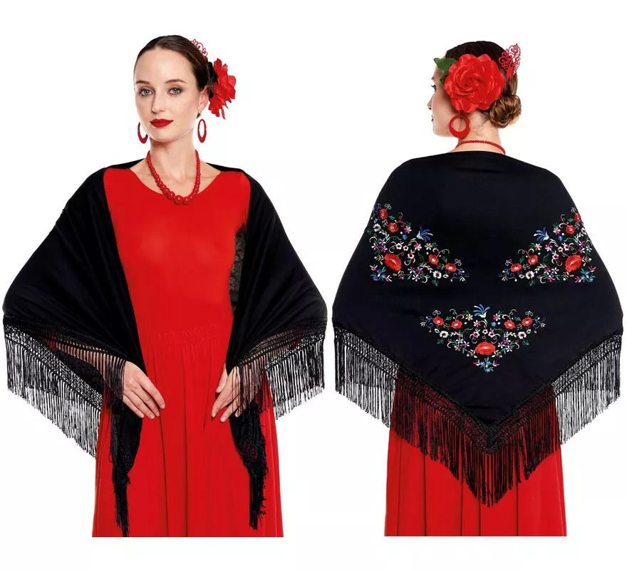 Translation missing: pt-PT.Mantón Sevillana o Chulapa Bordado para mujer en varios colores