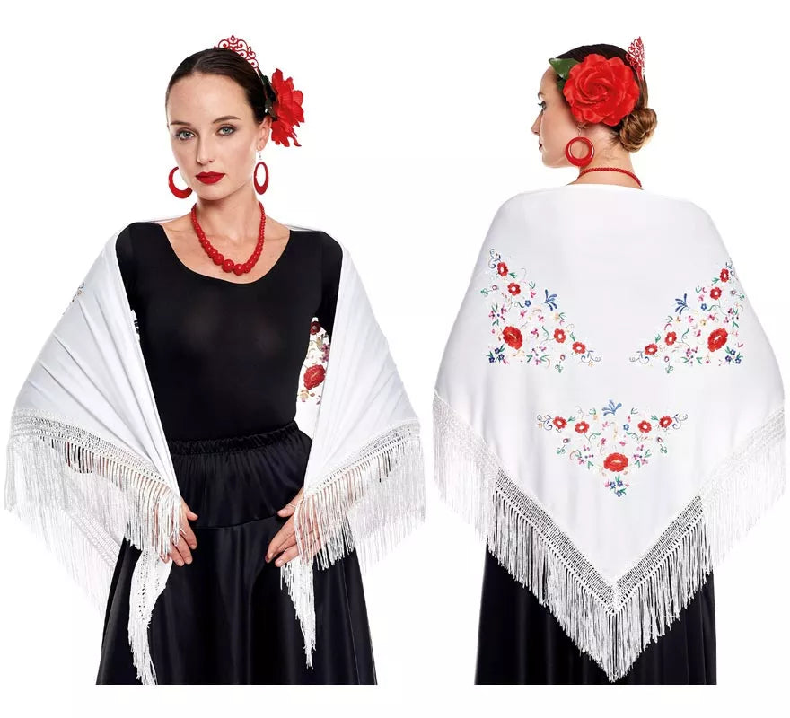 Translation missing: pt-PT.Mantón Sevillana o Chulapa Bordado para mujer en varios colores