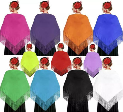 Mantón Sevillana o Chulapa de 150x60 cm en varios colores
