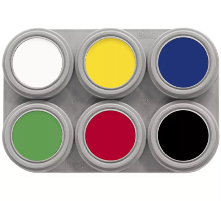 Maquillaje al agua paleta de 6 colores de 2,5 ml.