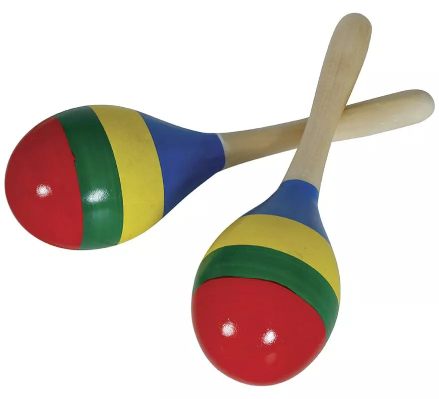 Translation missing: pt-PT.Maraca multicolor de madera de 20 cm