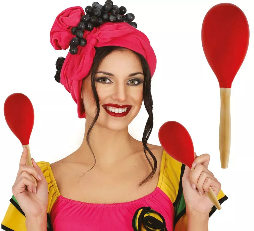 Translation missing: pt-PT.Maraca roja de Madera de 20 cm