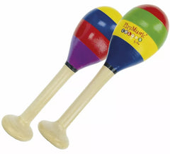 Maracas de madeira pintadas multicoloridas, 20 cm
