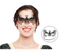 Máscara de aranha de renda preta